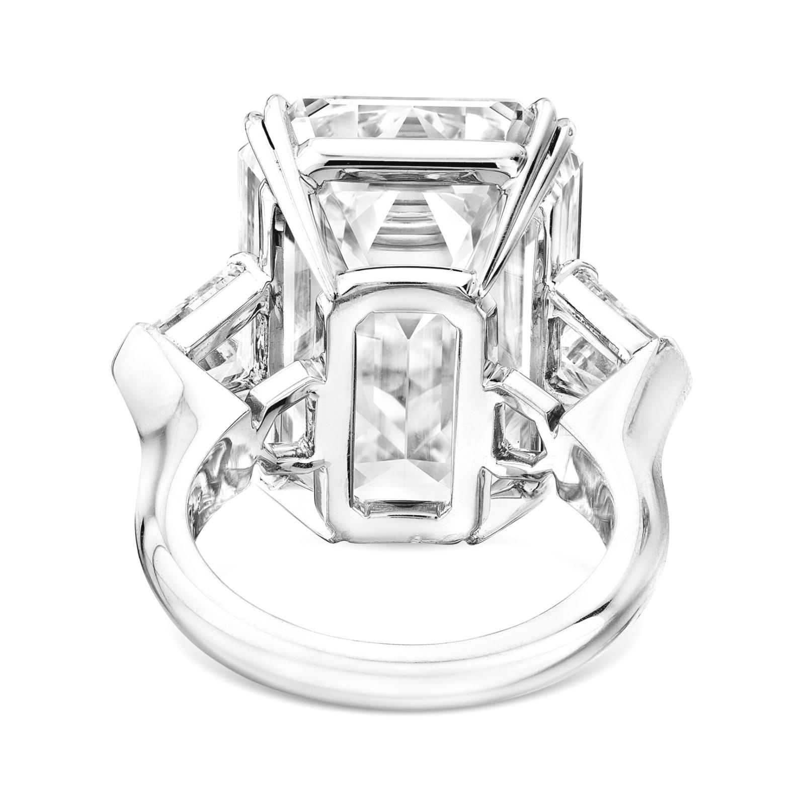 Contemporary GIA Certified 7 Carat D Color VS1 Clarity Emerald Cut Diamond Ring For Sale