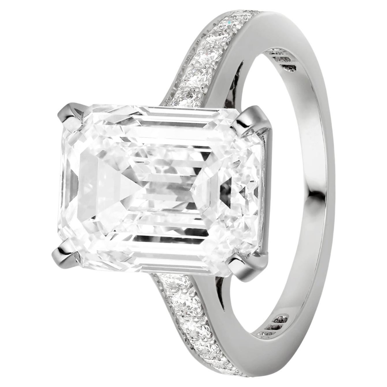 Impressive Rings GIA Certified 6 Carat Emerald Cut Diamond Impressive Ring For Sale at ...