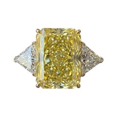 GIA Certified 7 Carat Fancy Yellow Internally Flawless Diamond Ring