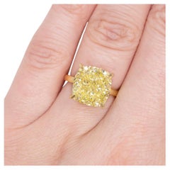 GIA Certified 7 Carat Fancy Yellow Diamond Ring