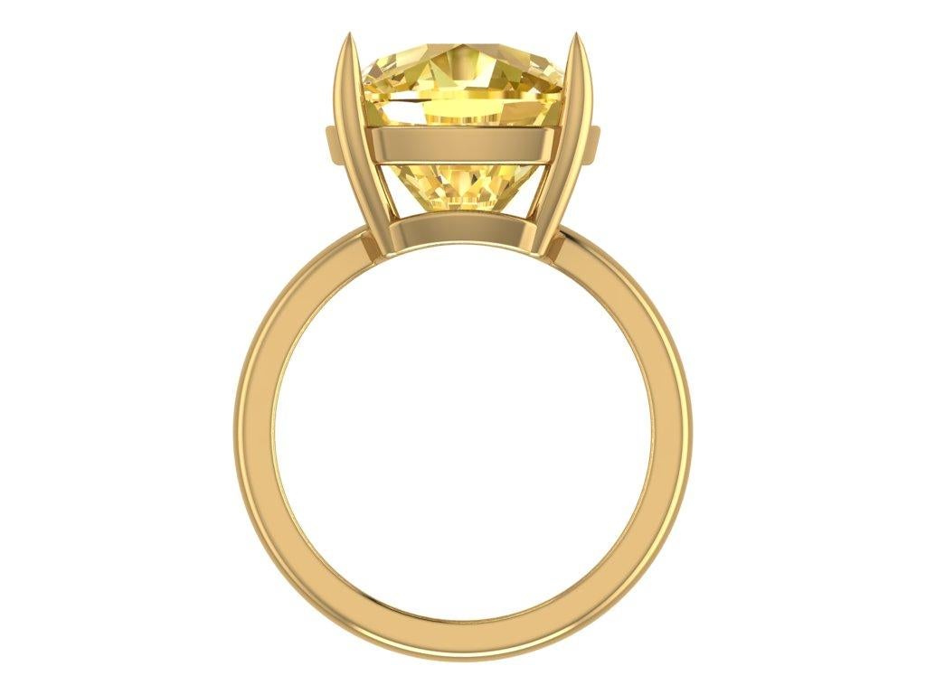 Bague en diamant jaune élégant de 7 carat certifié par le GIA en vente 2