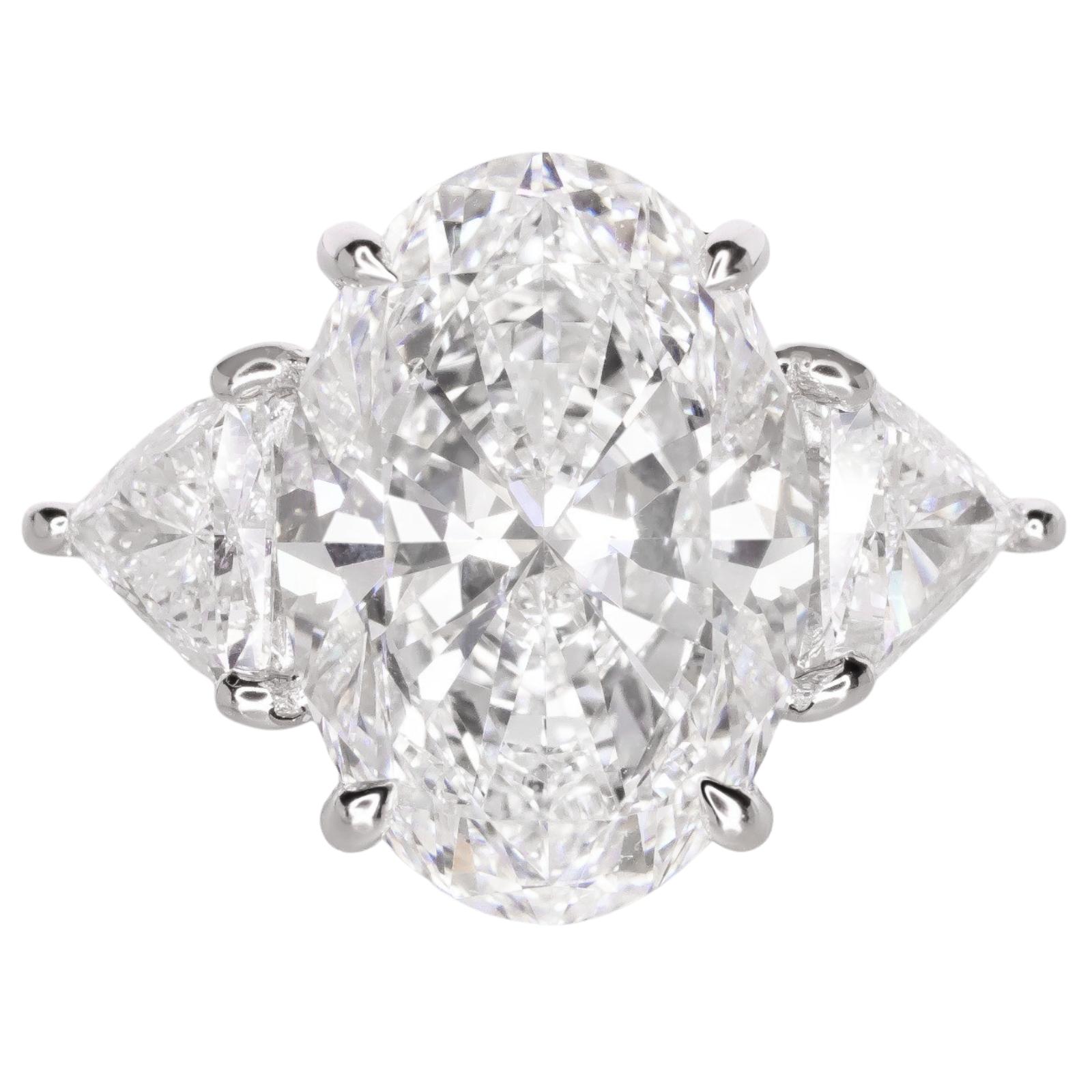 Oval Cut GIA Certified 7 Carat Oval Diamond Platinum Ring For Sale