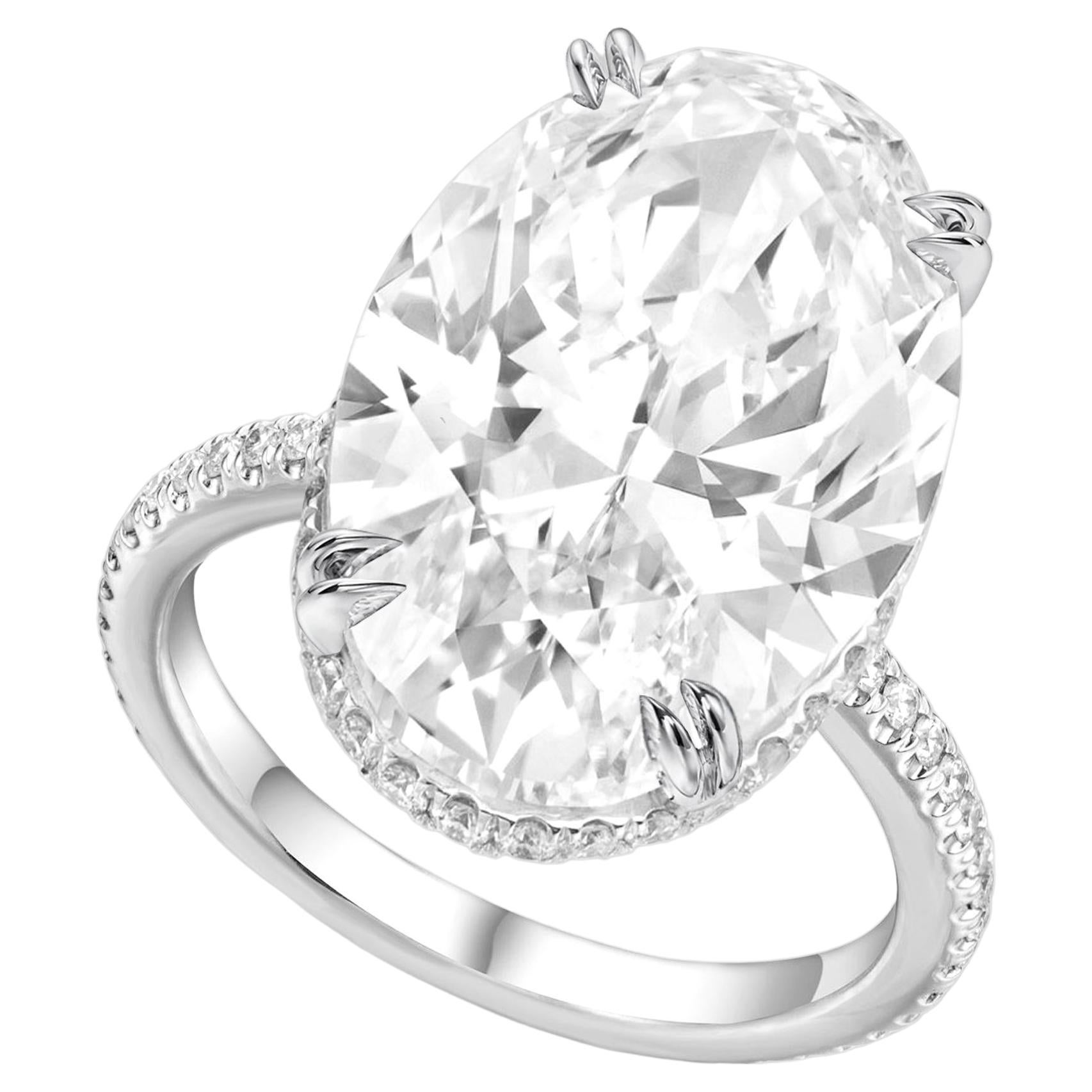 GIA Certified 7 Carat Oval Diamond Solitaire Engagement Ring FLAWLESS Clarity