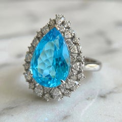 GIA Certified 7 Carat Paraiba Tourmaline Ring in 18K White Gold