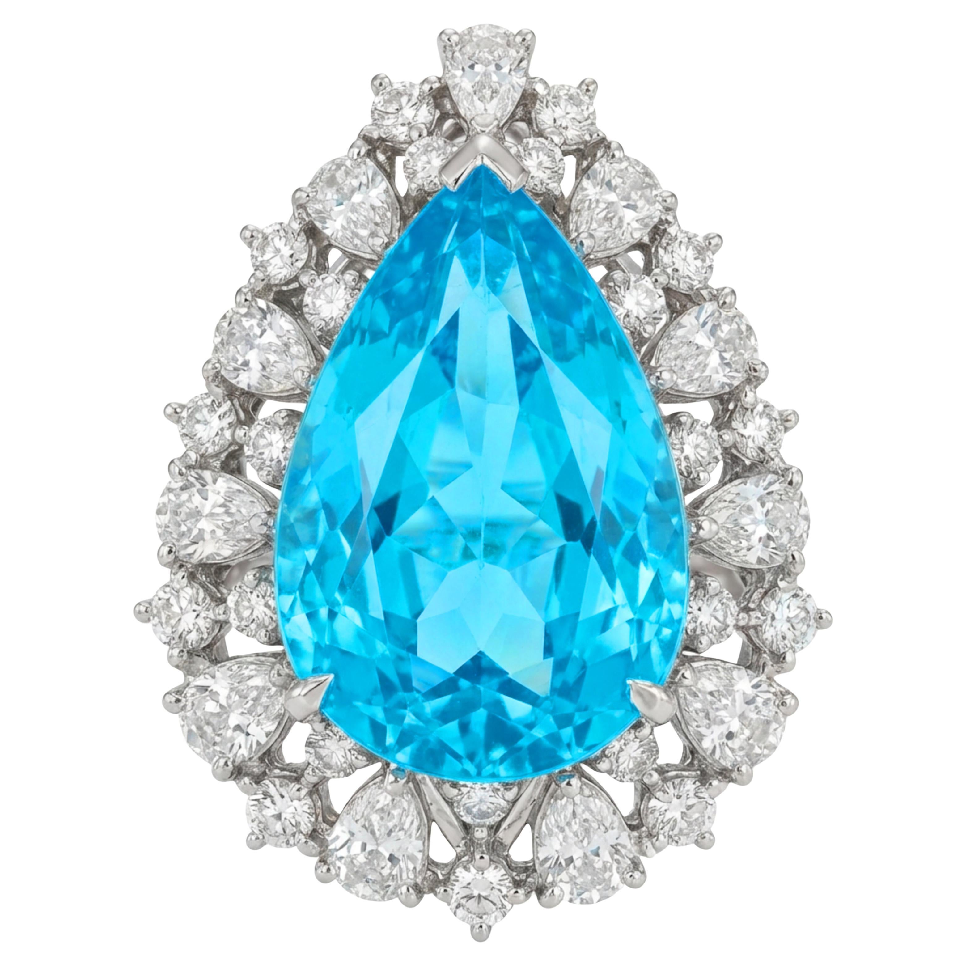 Anello con tormalina Paraiba da 7 carati certificato GIA in oro bianco 18 carati