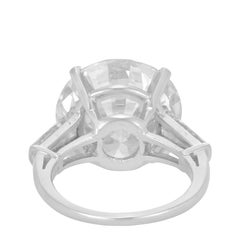 GIA Certified 7.33 Carat Round Cut Diamond F Color VVS1 3 Stone Ring in Platinum