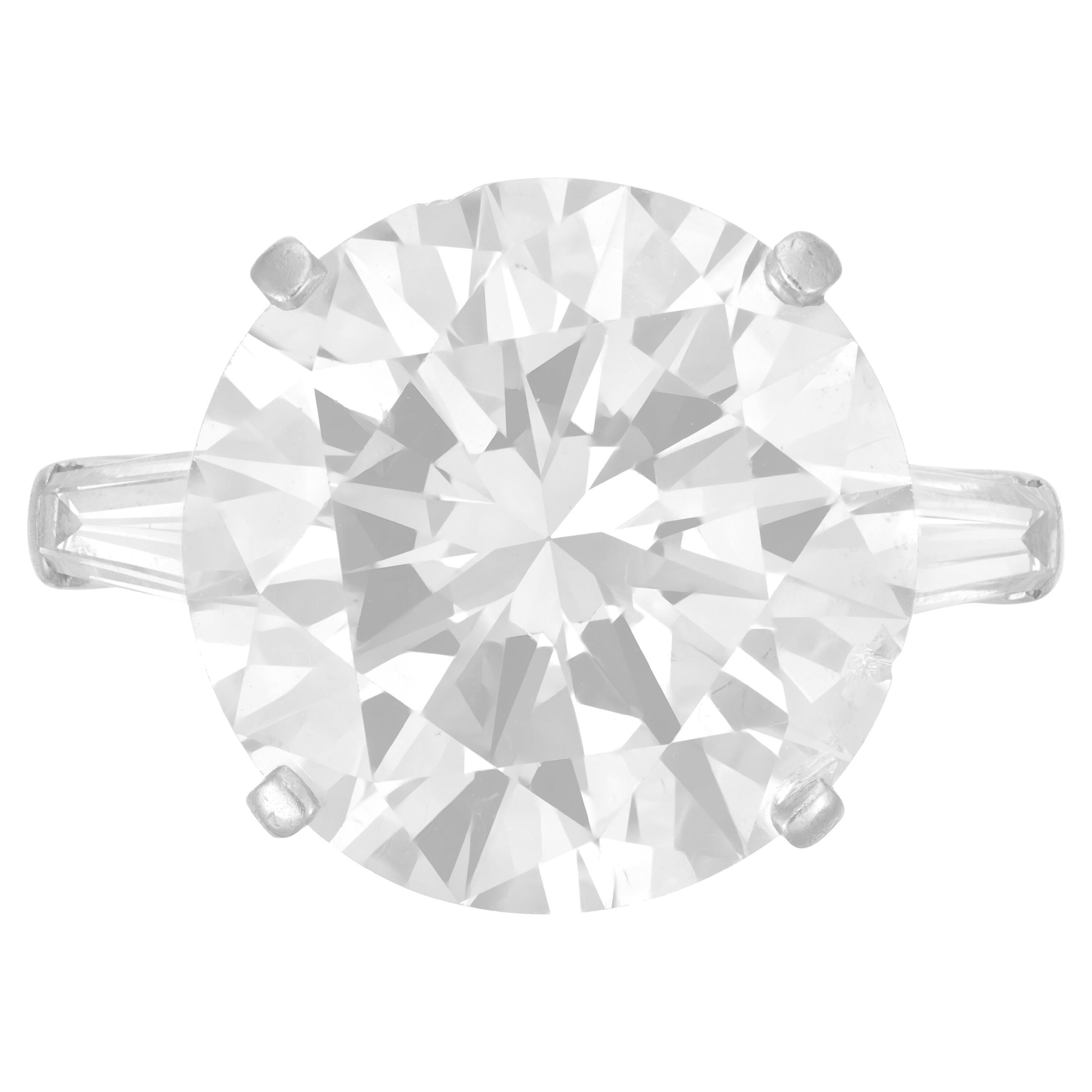 Anello solitario in platino con diamante rotondo taglio brillante certificato GIA da 7 carati