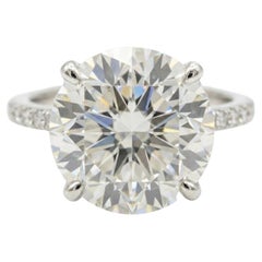 Bague en diamant certifié GIA de 7 carats à taille ronde et brillante
