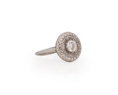 GIA-zertifizierter Platin-Verlobungsring mit 0,70 Karat Art Deco-Diamant