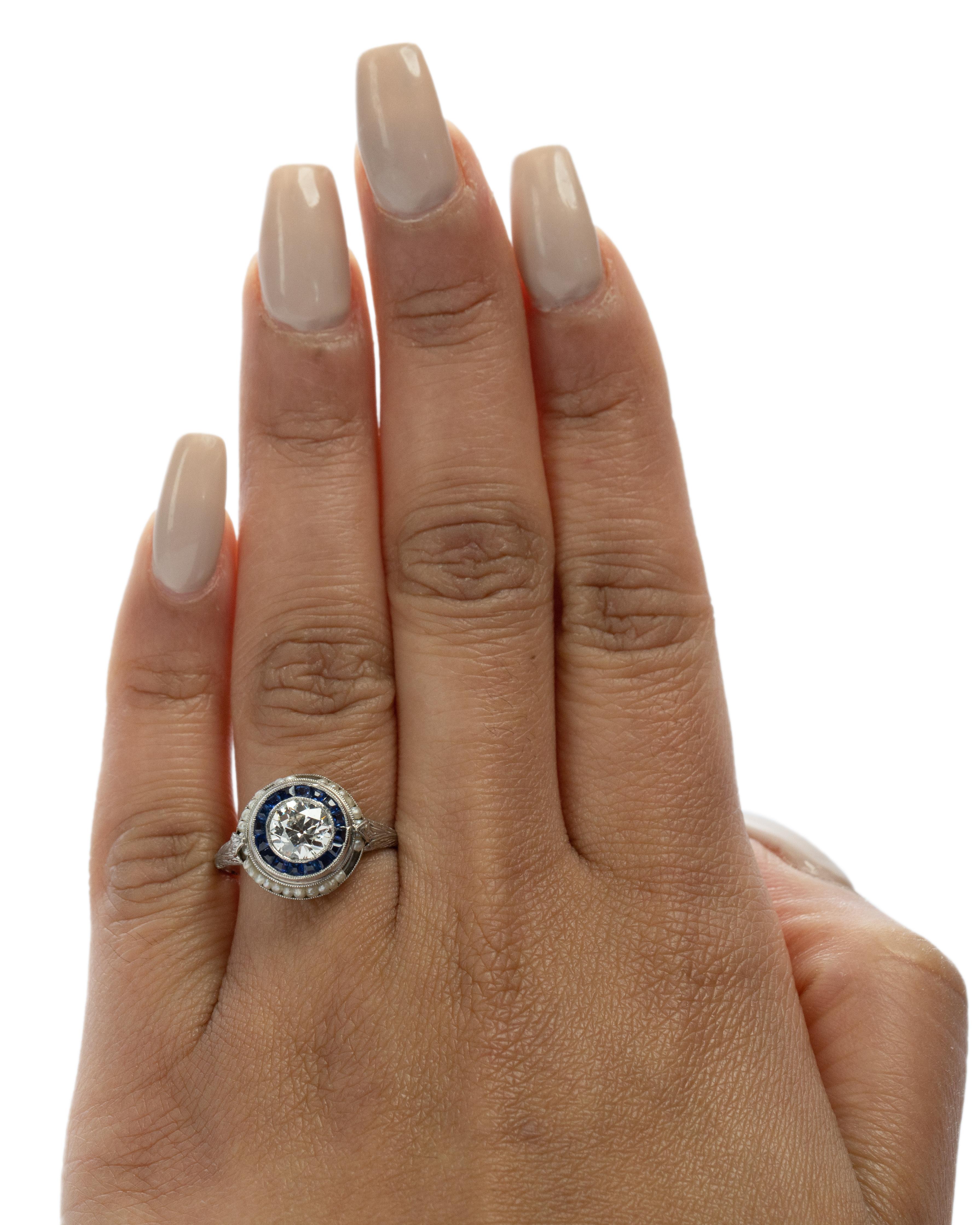 GIA-zertifizierter .70 Karat Art Deco Diamant Platin Verlobungsring im Zustand „Gut“ im Angebot in Atlanta, GA