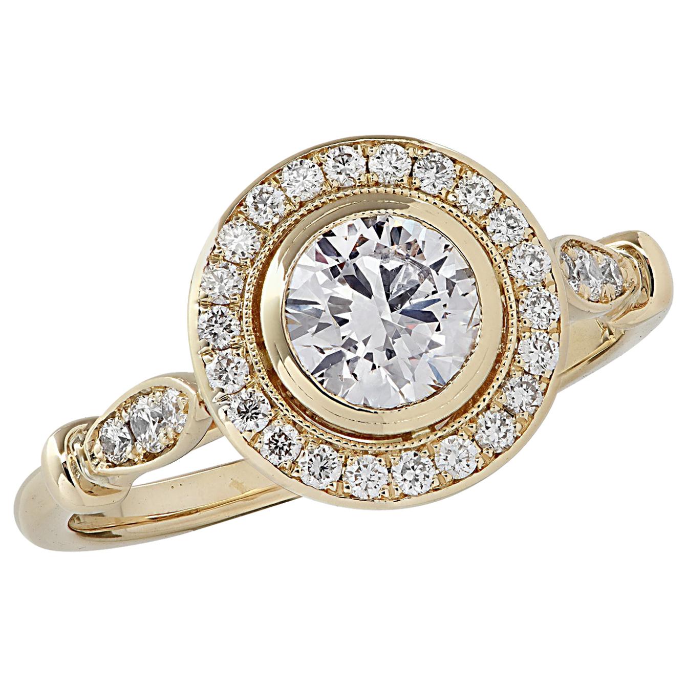 GIA Certified .70 Carat Diamond Engagement Ring and Wedding Band Set