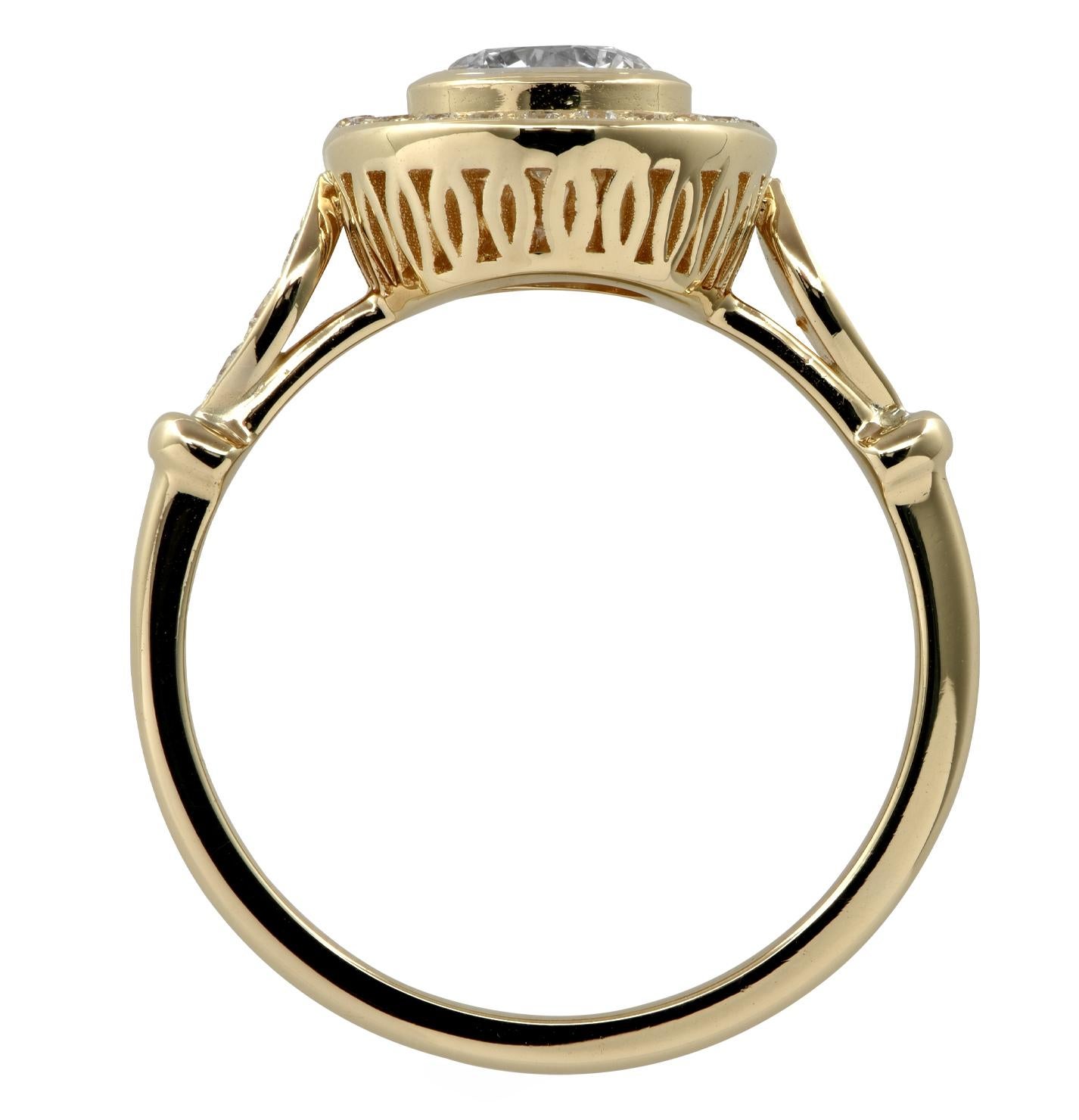 Round Cut GIA Certified .70 Carat Diamond Engagement Ring and Wedding Band Set