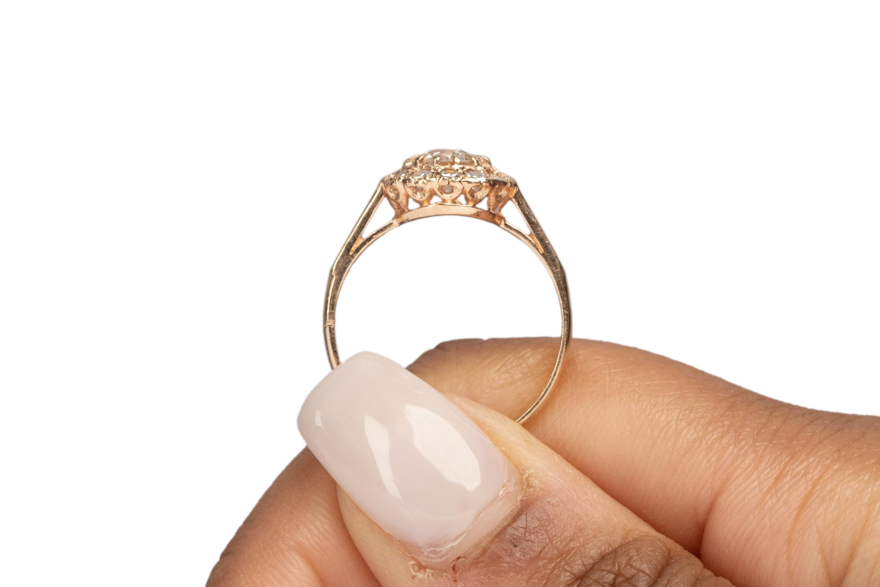 Women's GIA Certified .70 Carat Edwardian Diamond 14 Karat Rose Gold Engagement Ring For Sale