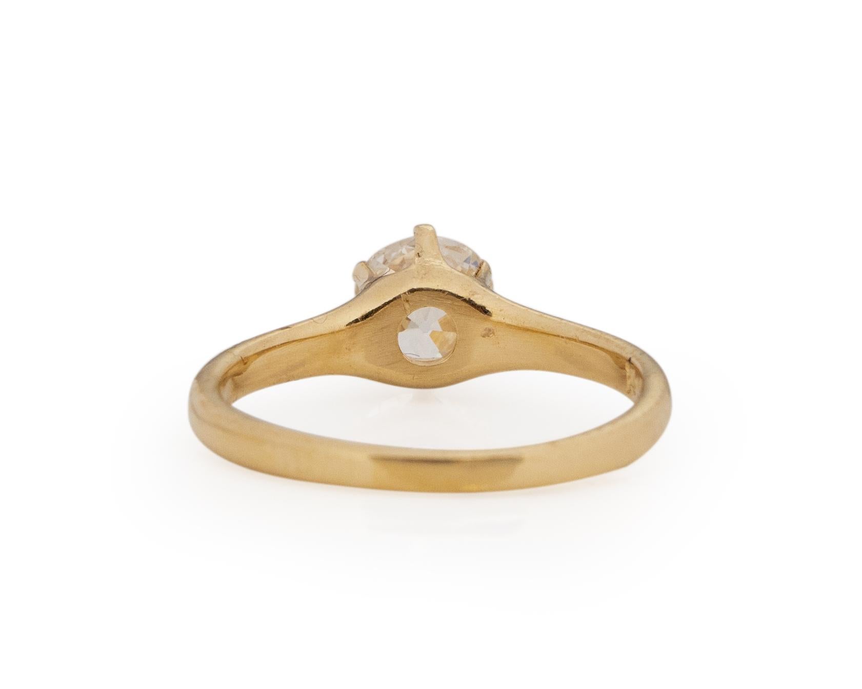 GIA Certified .70 Carat Edwardian Diamond 14 Karat Yellow Gold Engagement Ring In Good Condition For Sale In Atlanta, GA