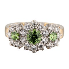 GIA Certified .70 Carat Garnet Diamond Gold Platinum Three-Stone Ring