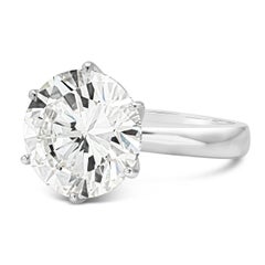 GIA-zertifizierter Verlobungsring mit 7.00 Karat rundem Diamanten im Brillantschliff Solitär