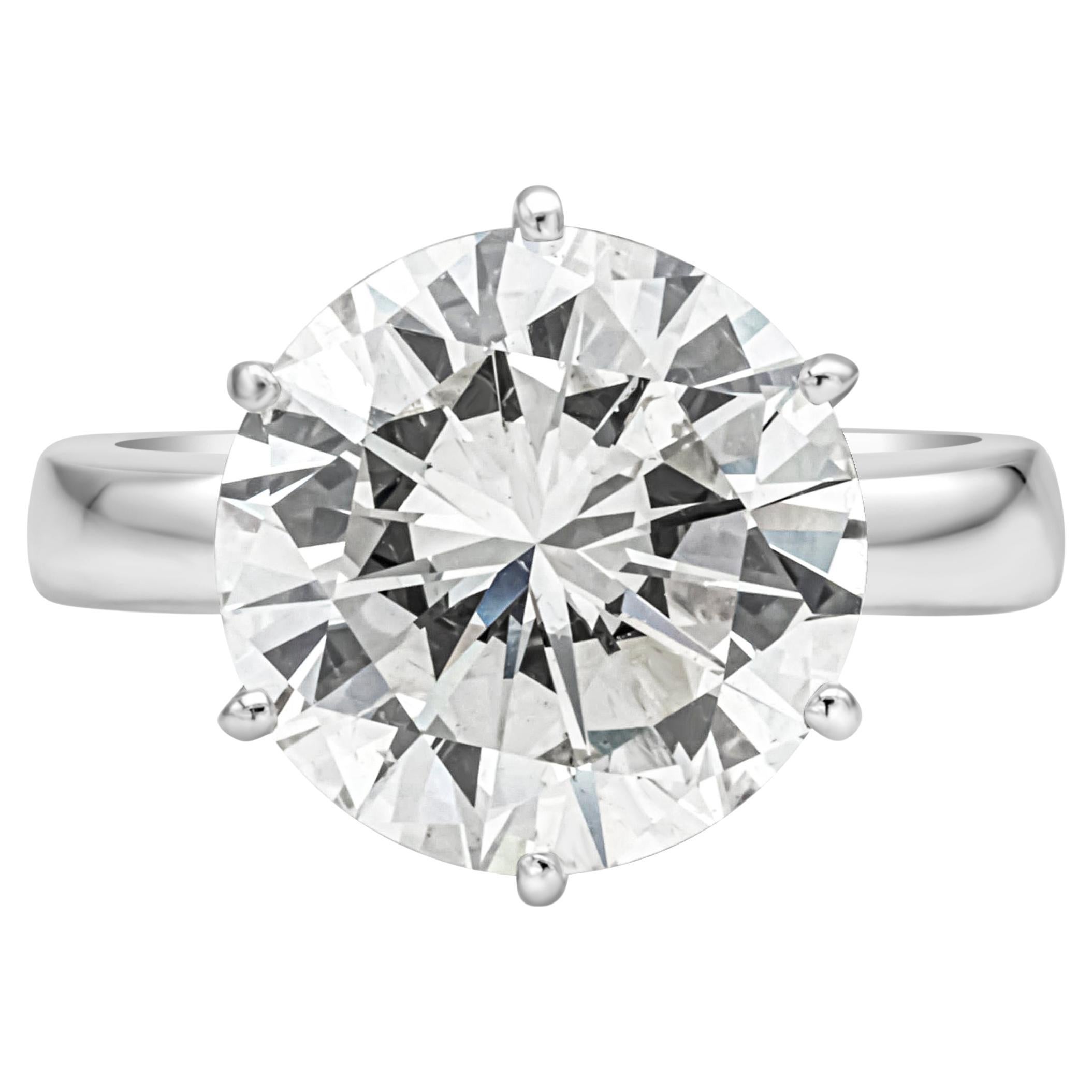 Bague de fiançailles solitaire en diamant rond brillant de 7,00 carats certifiée par le GIA en vente
