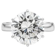 Bague de fiançailles solitaire en diamant rond brillant de 7,00 carats certifiée par le GIA