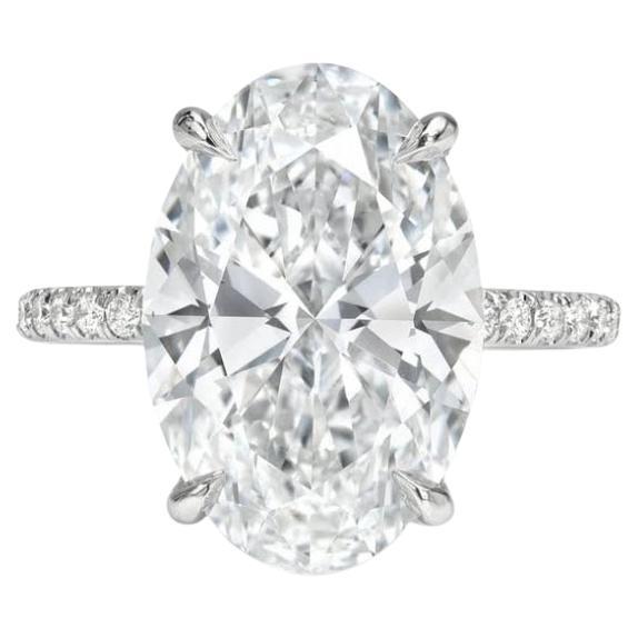 GIA Certified 7.00 Carat Oval Shape Diamond 18K Gold Solitaire Ring