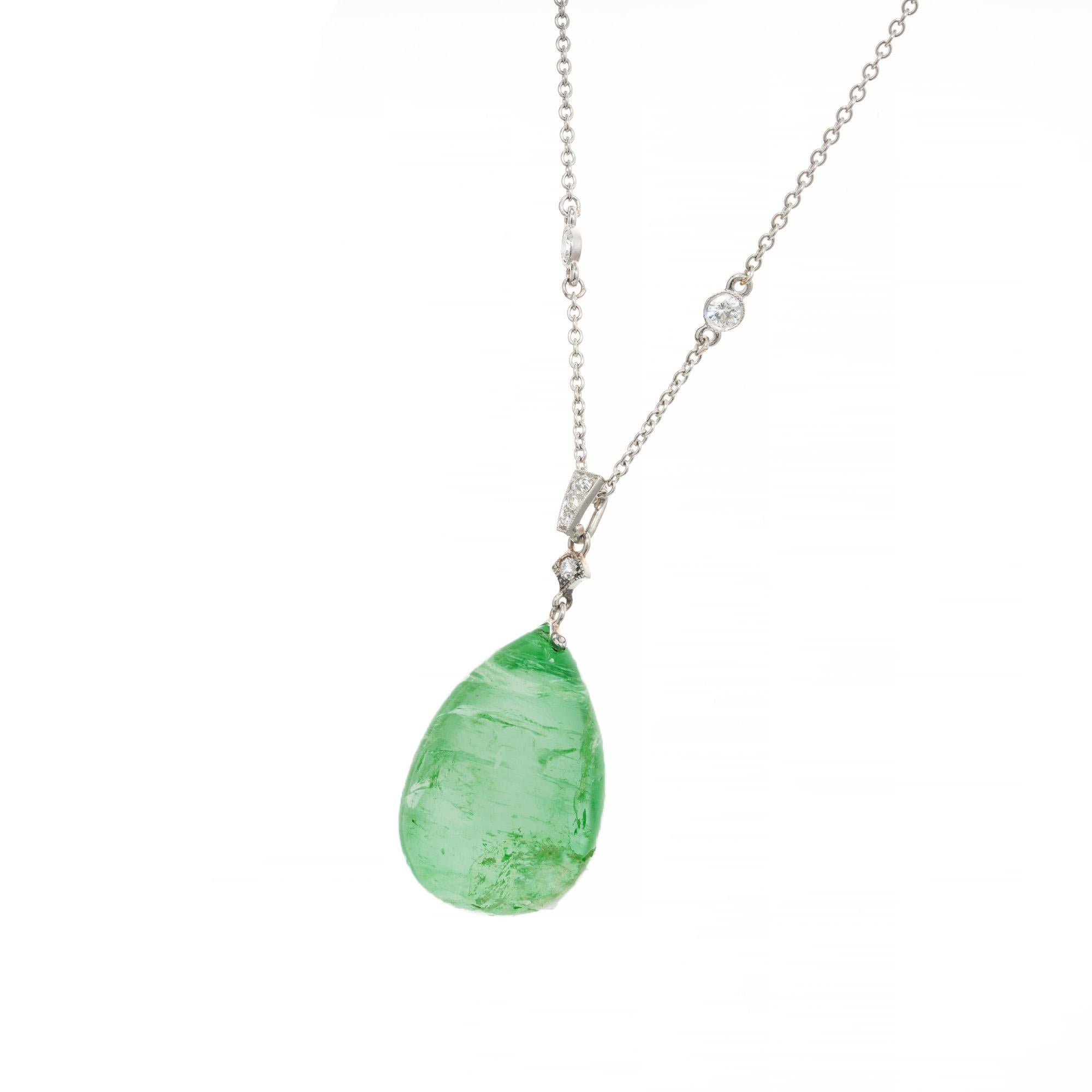 tear drop emerald necklace