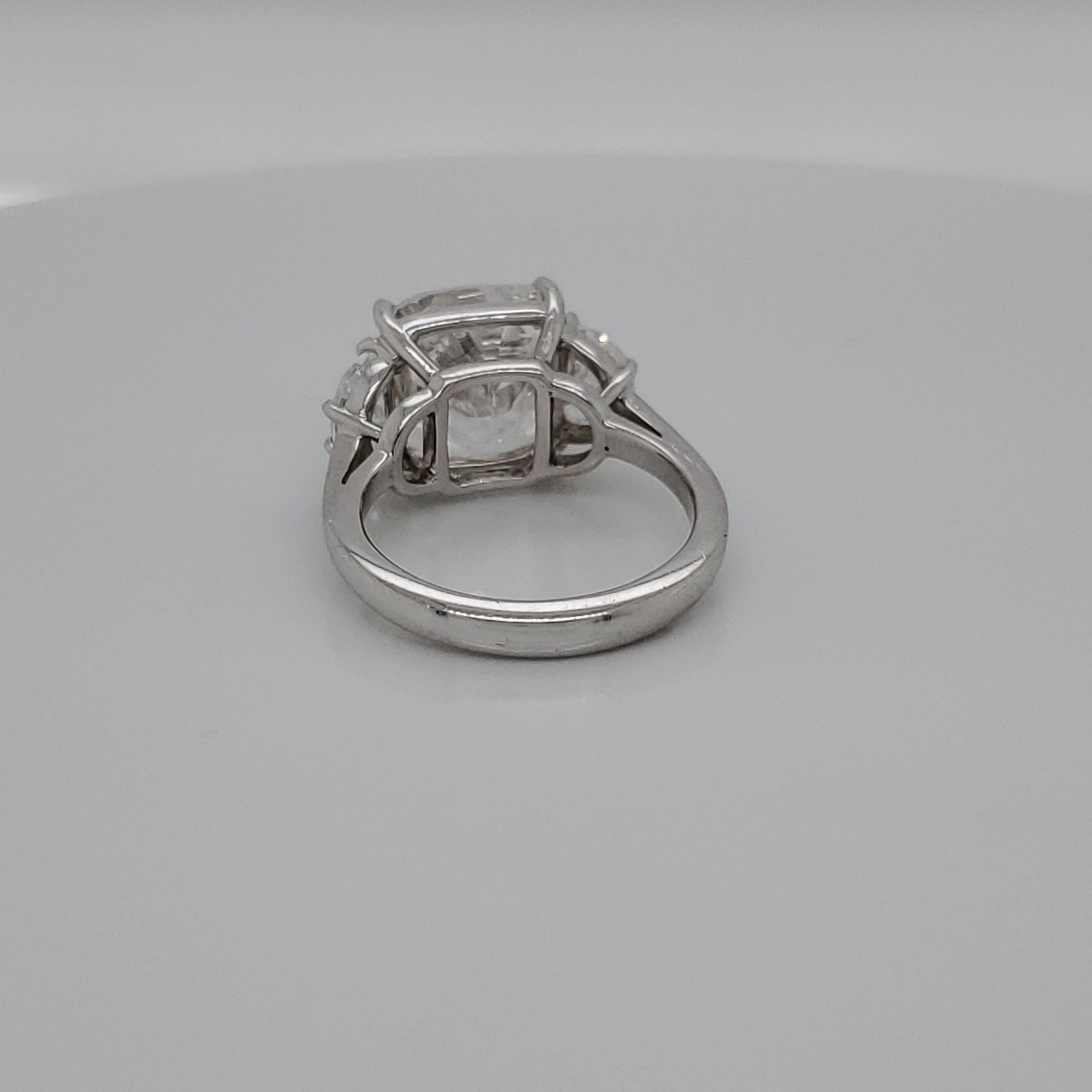 3 stone cushion cut diamond ring