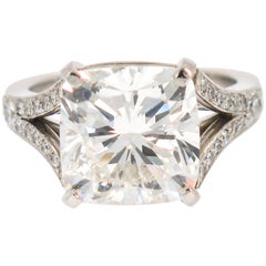 GIA Certified 7.01 Carat Cushion Cut Diamond Engagement Ring