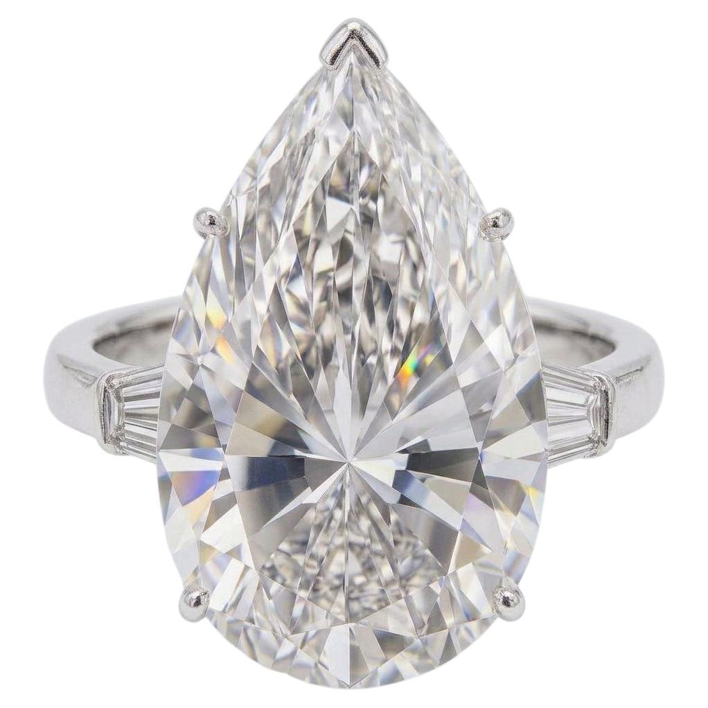 GIA zertifiziert 7.01 Karat Birne Brillant Diamant Platin Ring