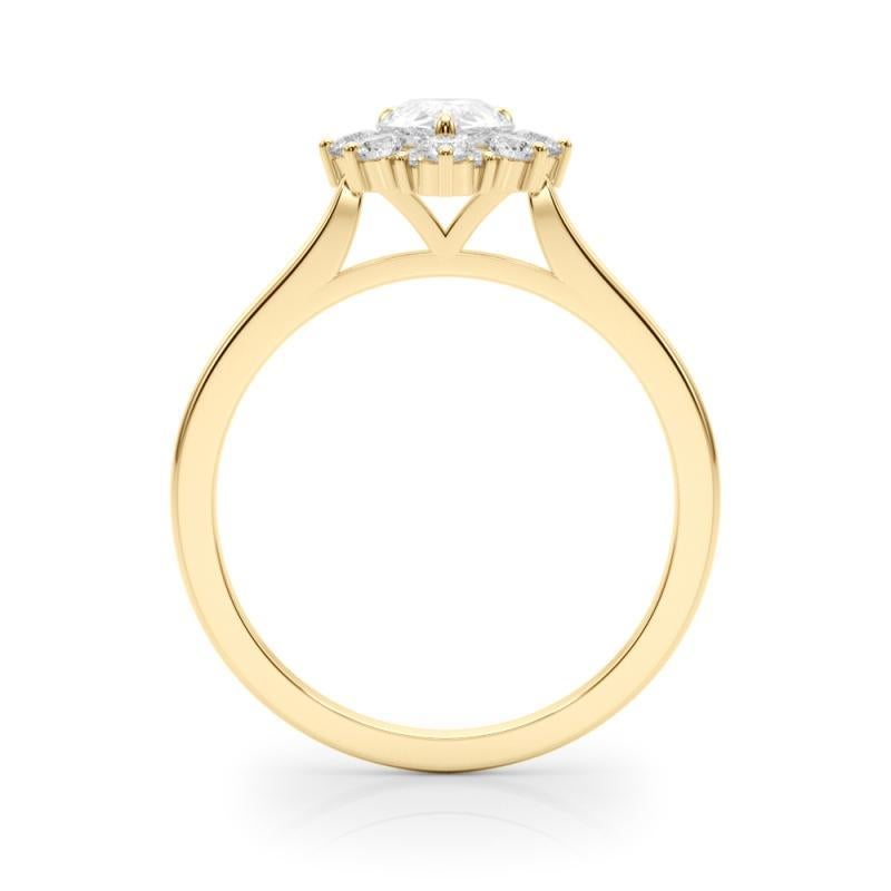 Bague à diamant en or jaune 18 carats certifiée GIA de 7,01 carats en forme de halo de poire Neuf - En vente à New York, NY
