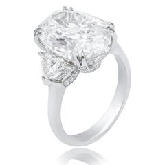 GIA Certified 7.01 Carat I-VS2 Oval Diamond Ring