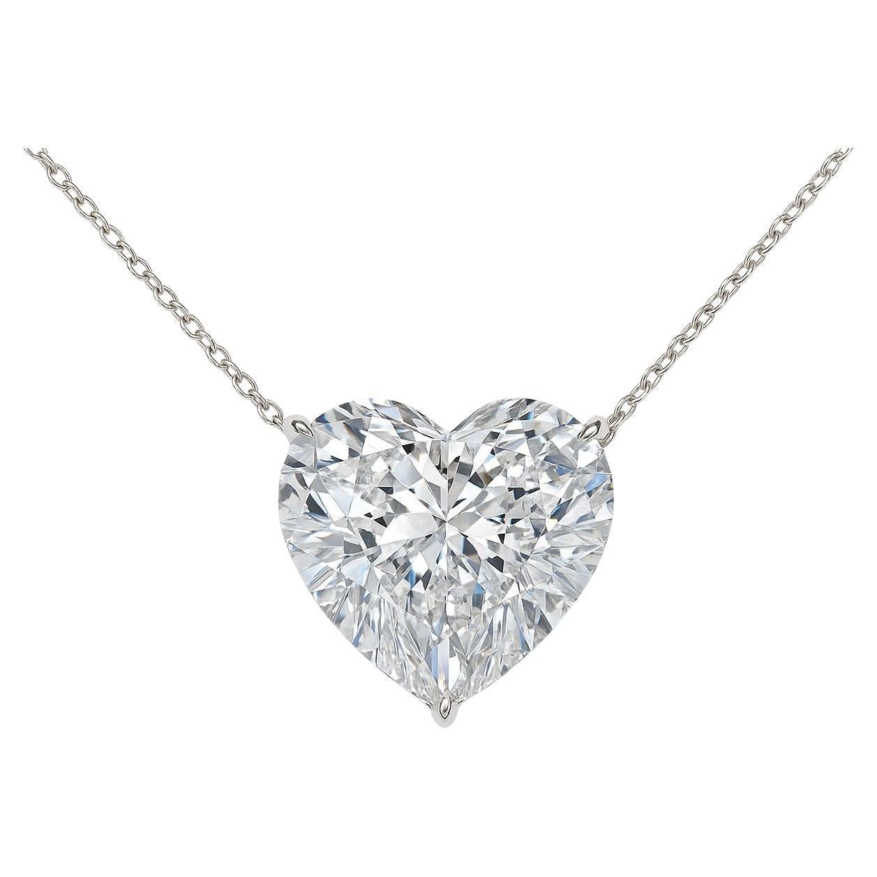 GIA Certified 7.02 Carat D Color Flawless Heart Brilliant Diamond Platinum For Sale