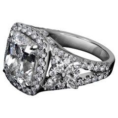 GIA Certified 7 Carat Emerald Cut Diamond 18k Engagement Ring