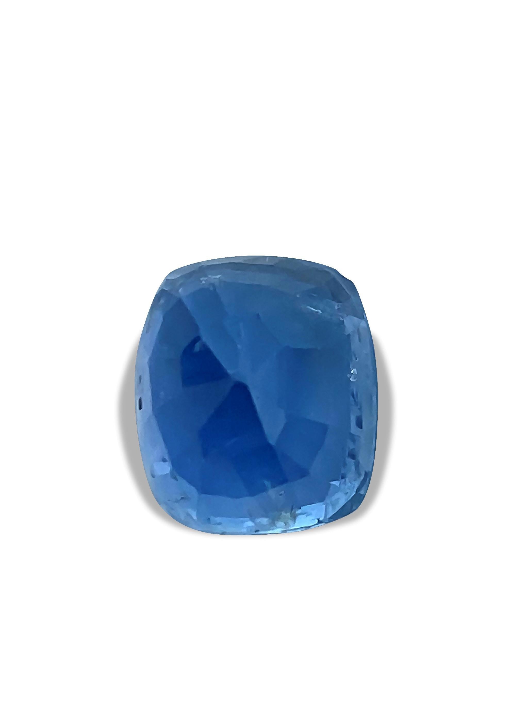 Cushion Cut GIA Certified 7.02 Carat NO HEAT Blue Sapphire For Sale