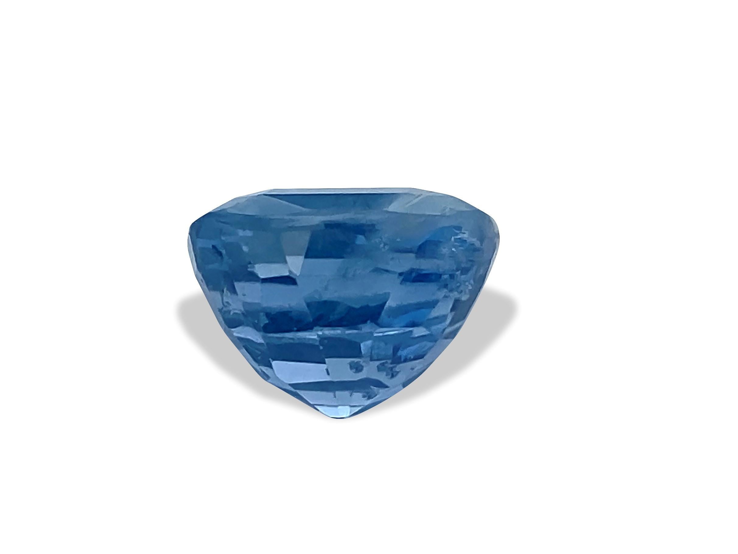 Cushion Cut GIA Certified 7.02 Carat NO HEAT Blue Sapphire For Sale