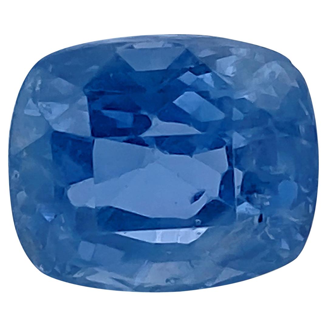 GIA Certified 7.02 Carat No Heat Blue Sapphire For Sale