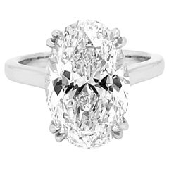 GIA Certified 7.02 Carat Oval Cut Solitaire Ring