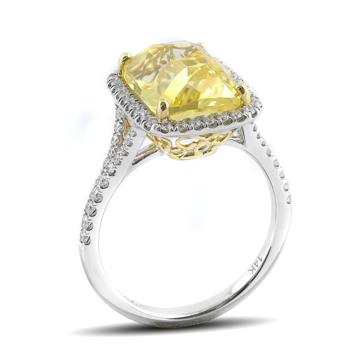 GIA-zertifizierte 7,02 Karat Saphir-Diamanten in 14K Weiß- und Gelbgold gefasst (Gemischter Schliff) im Angebot
