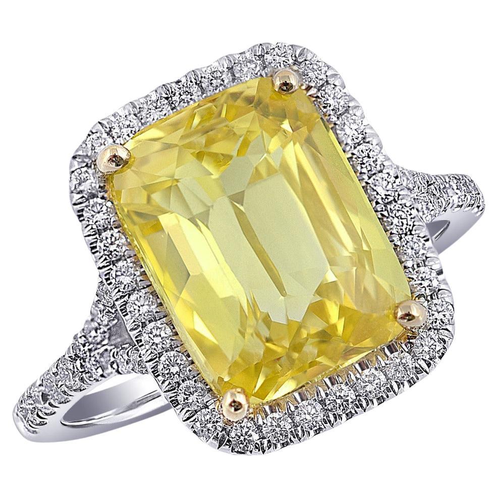GIA-zertifizierte 7,02 Karat Saphir-Diamanten in 14K Weiß- und Gelbgold gefasst im Angebot