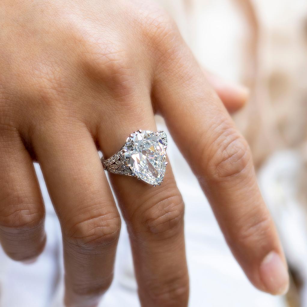 Pear Cut Roman Malakov GIA Certified 7.03 Carat Pear-Shape Diamond Engagement Ring For Sale