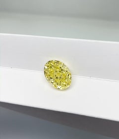 Gia Certified 7.03 Carat Fancy Intense Yellow Loose Diamond 