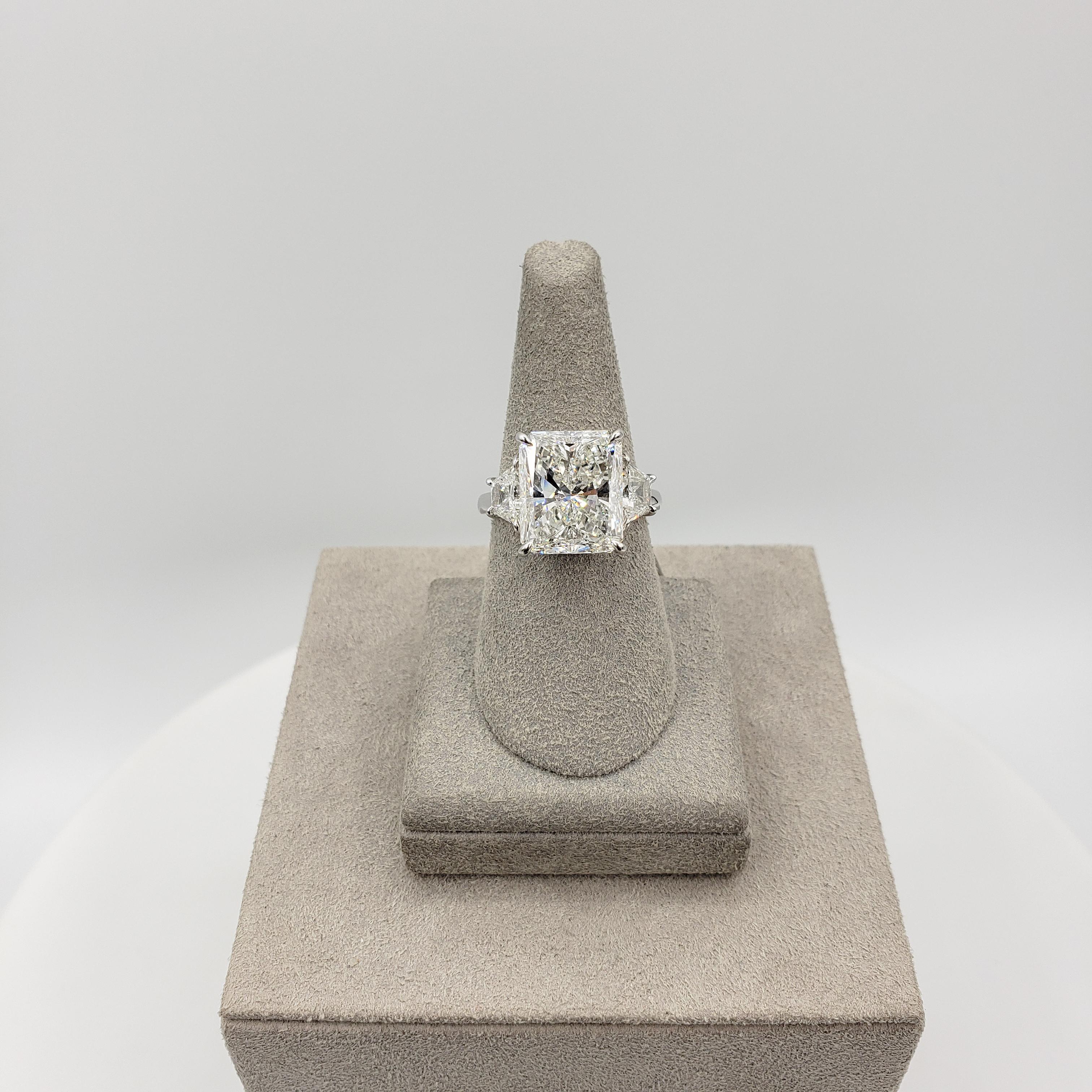 Roman Malakov 7.03 Carat Radiant Cut Diamond Three-Stone Engagement Ring For Sale 1