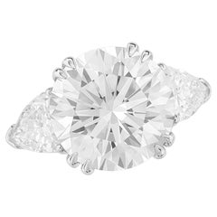 GIA Certified 7.32 Carat Round Brilliant Cut VVS1 Diamond Ring in Platinum