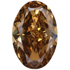 GIA Certified 7.04 Carat Natural Fancy Deep Brown Yellow VS2 Oval Cut Diamond