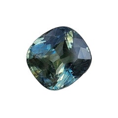 Certifié GIA 7,07ct. Changement de couleur Bleu-Vert Saphir Naturel- Chauffé uniquement.