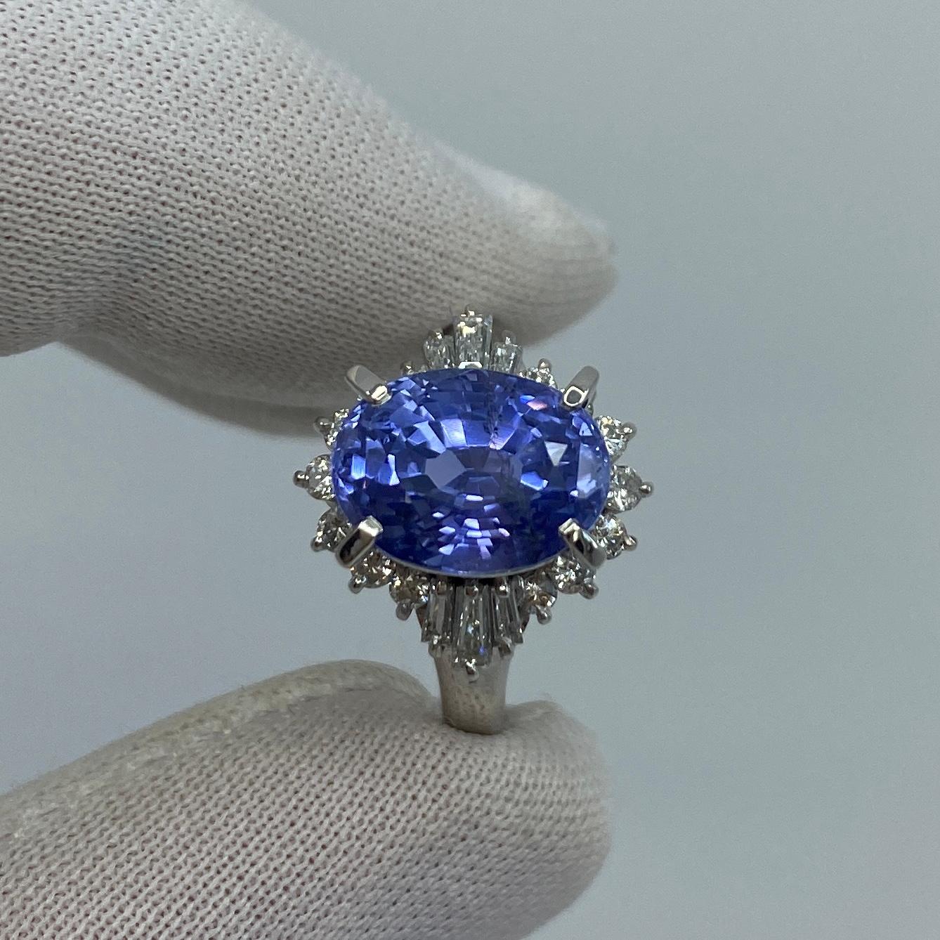 GIA Certified 7.08 Carat Untreated Color Change Sapphire & Diamond Cocktail Ring For Sale 6
