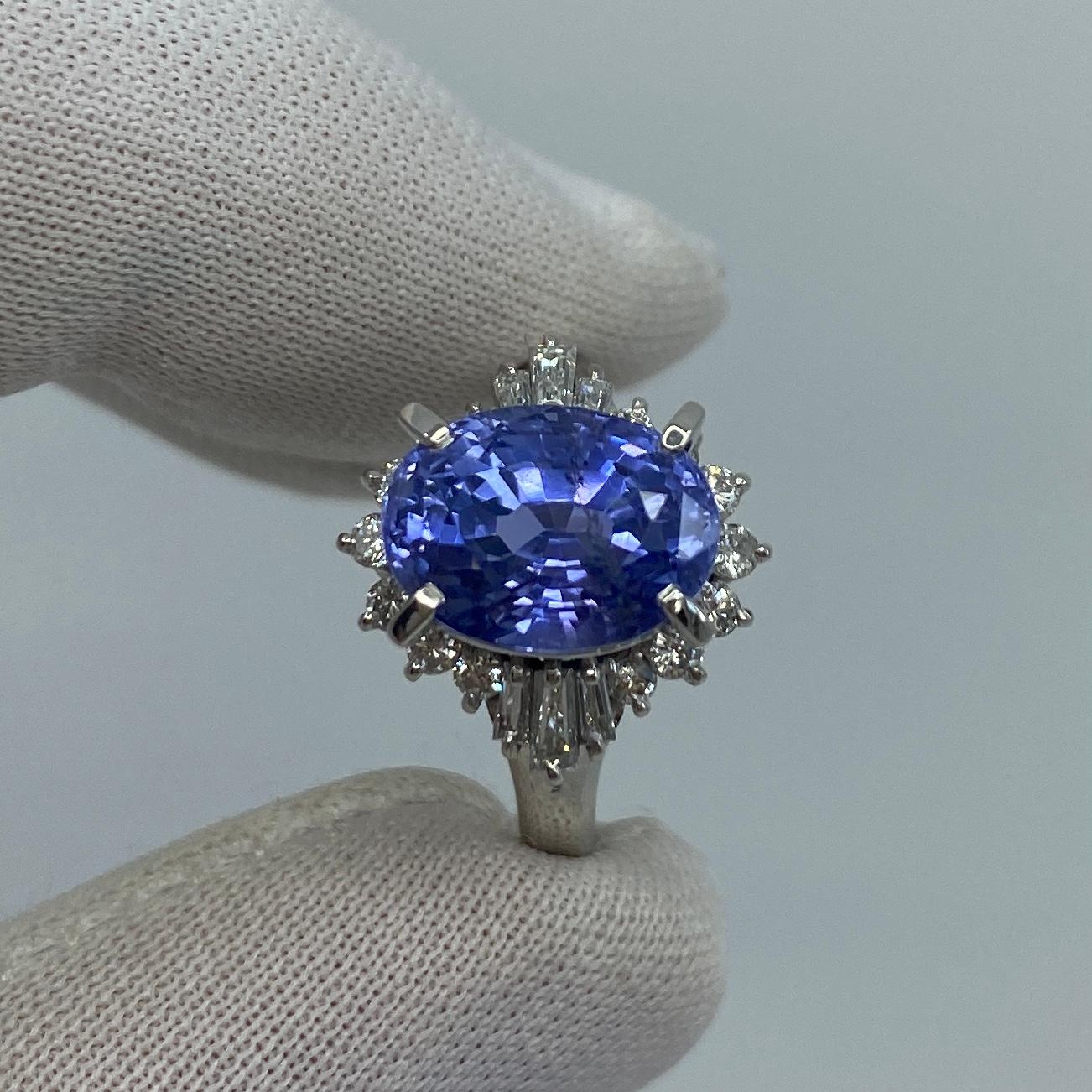 Women's GIA Certified 7.08 Carat Untreated Color Change Sapphire & Diamond Cocktail Ring
