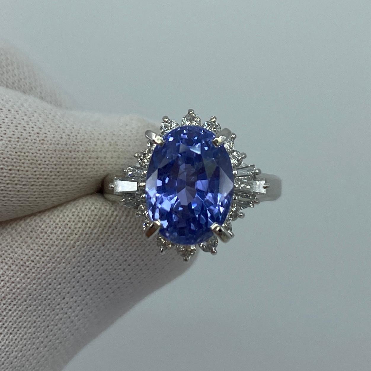 GIA Certified 7.08 Carat Untreated Color Change Sapphire & Diamond Cocktail Ring For Sale 2