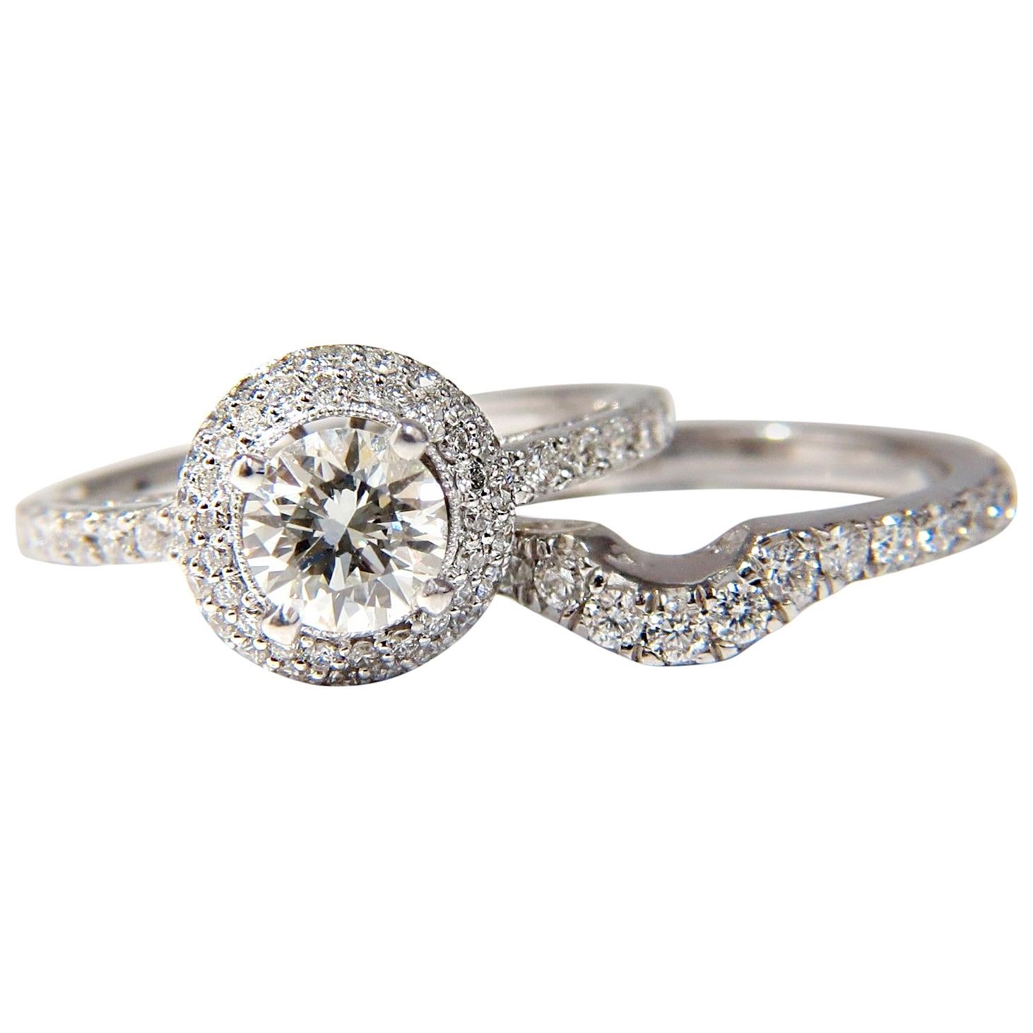 GIA Certified .70ct & 1.00ct round diamond ring & Matching band 18kt*