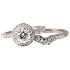 GIA Certified .70ct & 1.00ct round diamond ring & Matching band 18kt*