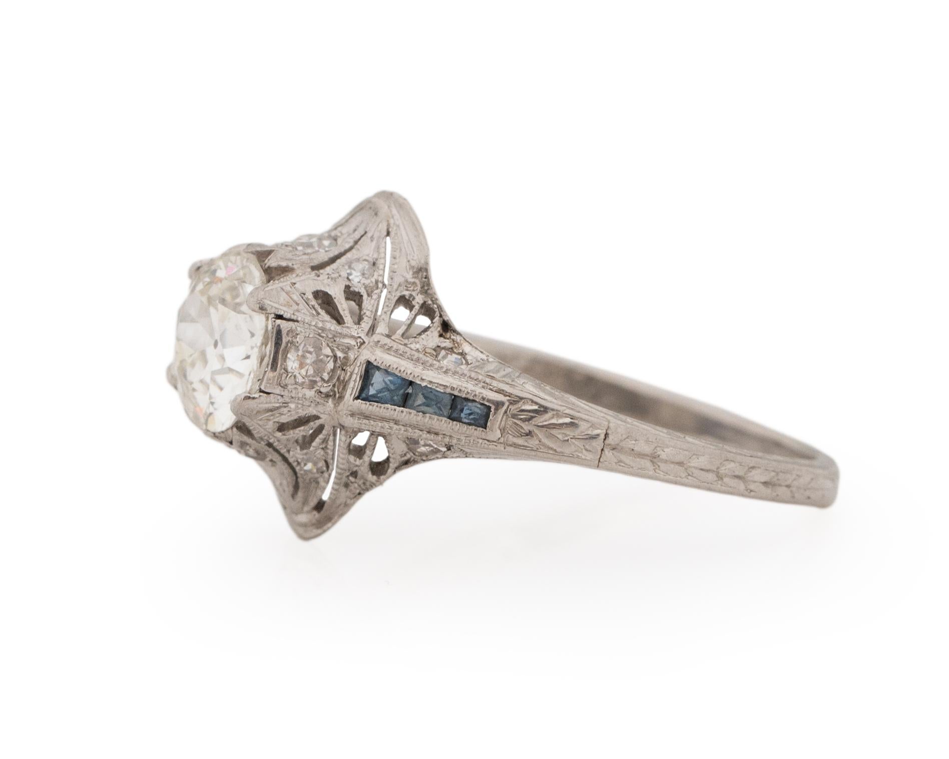 Old European Cut GIA Certified .71 Carat Art Deco Diamond Platinum Engagement Ring For Sale