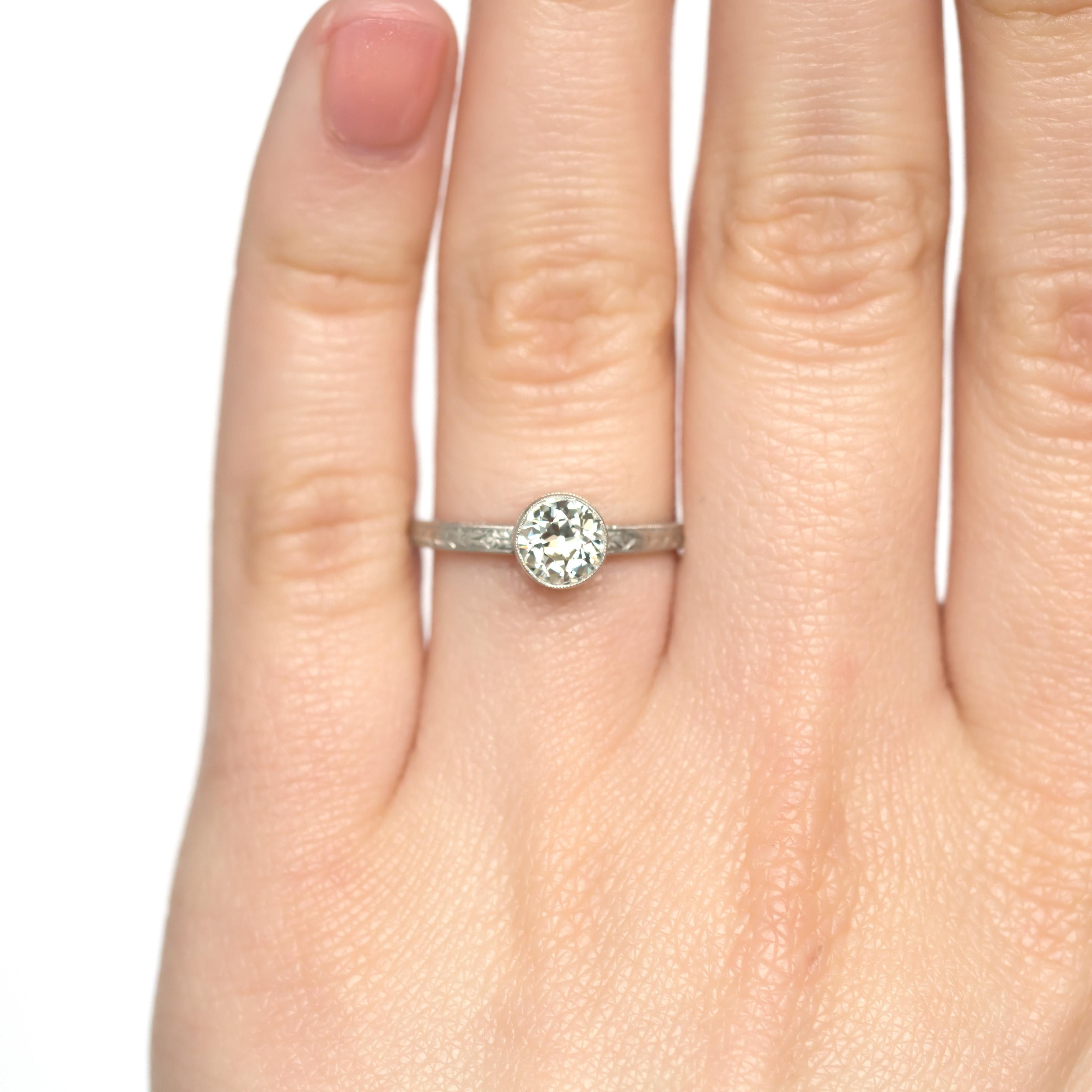 Edwardian GIA Certified .71 Carat Diamond Platinum Engagement Ring For Sale